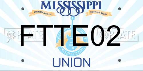 FTTE02 Mississippi License Plate