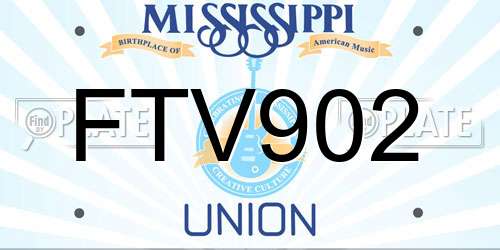 FTV902 Mississippi License Plate