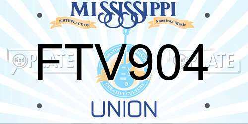 FTV904 Mississippi License Plate