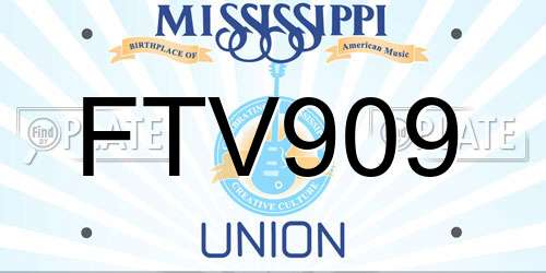 FTV909 Mississippi License Plate
