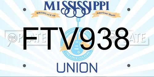FTV938 Mississippi License Plate