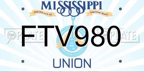 FTV980 Mississippi License Plate
