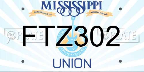 FTZ302 Mississippi License Plate