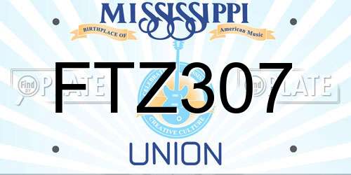 FTZ307 Mississippi License Plate