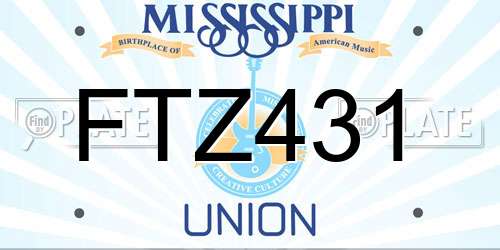 FTZ431 Mississippi License Plate