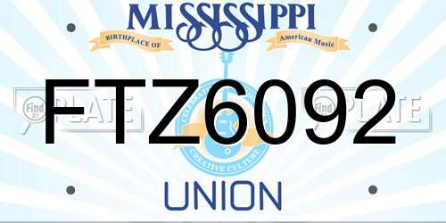 FTZ6092 Mississippi License Plate