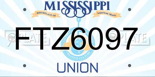FTZ6097 Mississippi License Plate
