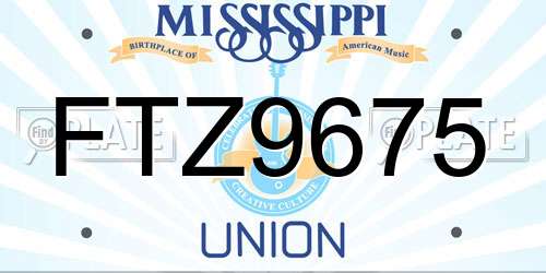 FTZ9675 Mississippi License Plate