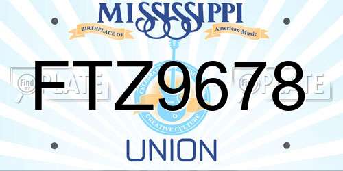 FTZ9678 Mississippi License Plate