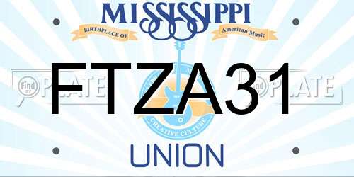 FTZA31 Mississippi License Plate