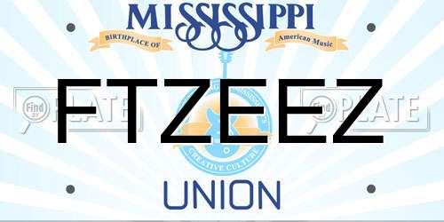 FTZEEZ Mississippi License Plate
