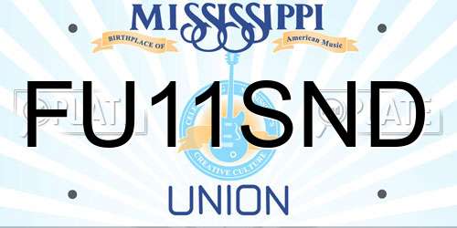 FU11SND Mississippi License Plate