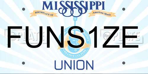 FUNS1ZE Mississippi License Plate