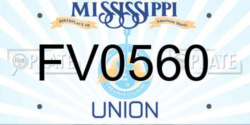 FV0560 Mississippi License Plate