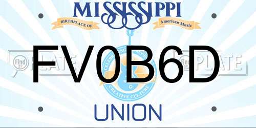 FV0B6D Mississippi License Plate