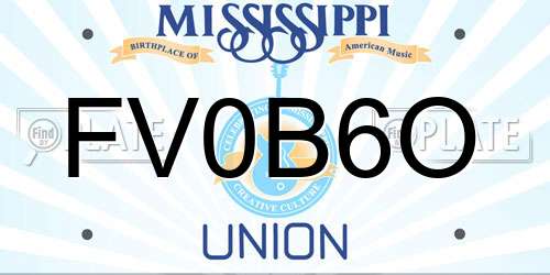 FV0B6O Mississippi License Plate