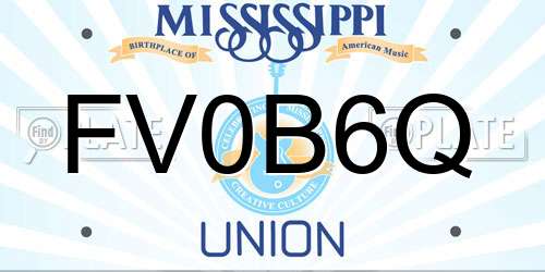 FV0B6Q Mississippi License Plate