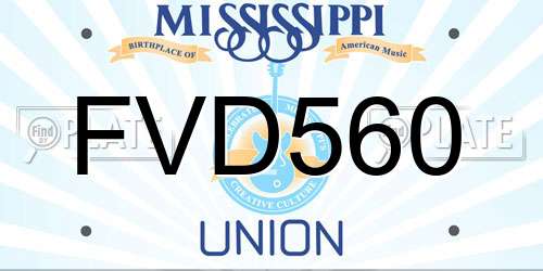 FVD560 Mississippi License Plate