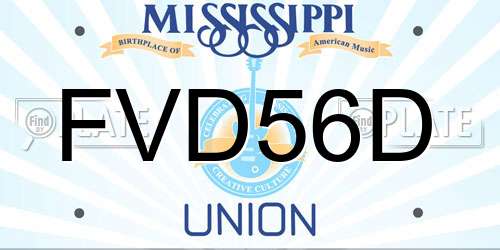 FVD56D Mississippi License Plate