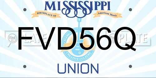 FVD56Q Mississippi License Plate
