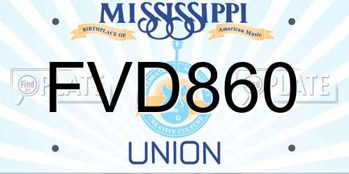 FVD860 Mississippi License Plate