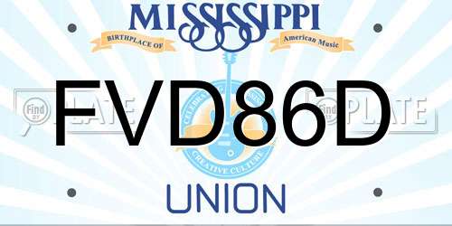 FVD86D Mississippi License Plate