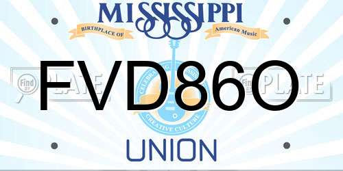 FVD86O Mississippi License Plate