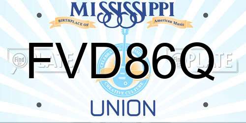 FVD86Q Mississippi License Plate