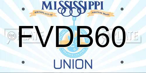 FVDB60 Mississippi License Plate