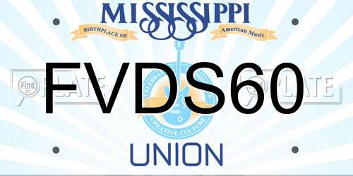 FVDS60 Mississippi License Plate