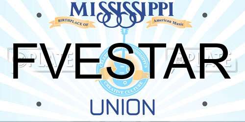 FVESTAR Mississippi License Plate