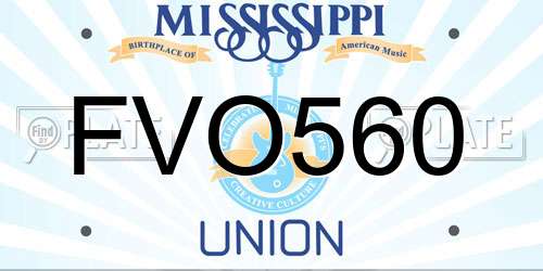 FVO560 Mississippi License Plate