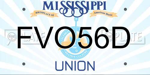 FVO56D Mississippi License Plate