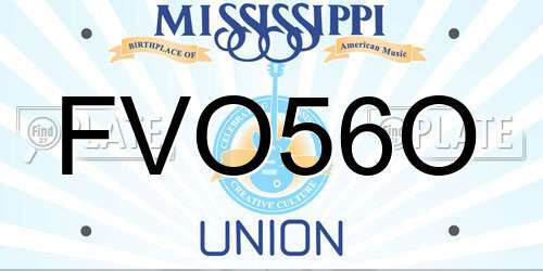 FVO56O Mississippi License Plate