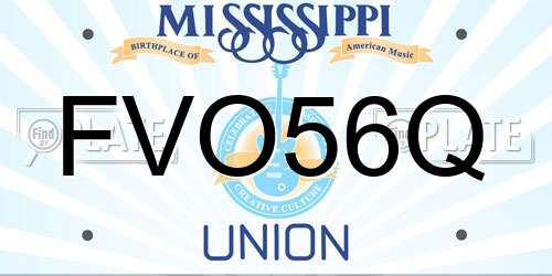 FVO56Q Mississippi License Plate