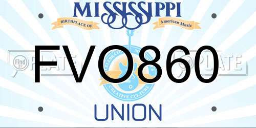 FVO860 Mississippi License Plate