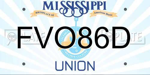 FVO86D Mississippi License Plate