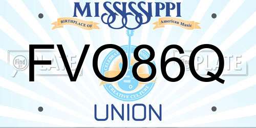 FVO86Q Mississippi License Plate