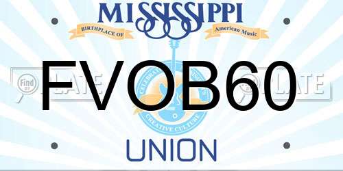 FVOB60 Mississippi License Plate