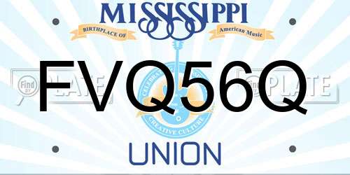 FVQ56Q Mississippi License Plate