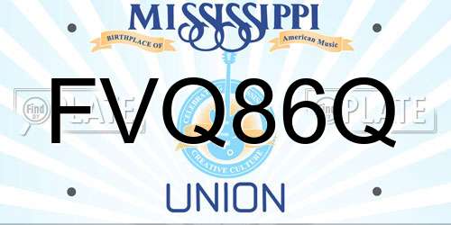 FVQ86Q Mississippi License Plate