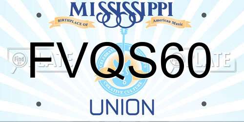 FVQS60 Mississippi License Plate
