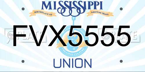 FVX5555 Mississippi License Plate