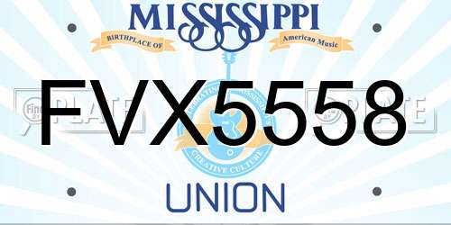 FVX5558 Mississippi License Plate