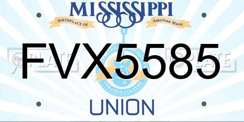 FVX5585 Mississippi License Plate