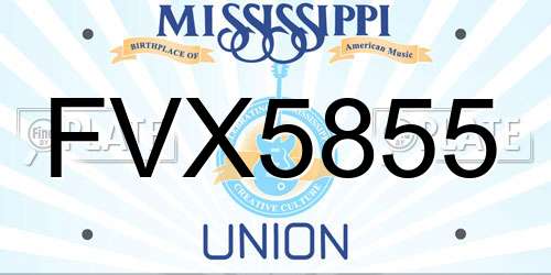 FVX5855 Mississippi License Plate