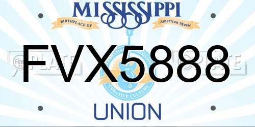 FVX5888 Mississippi License Plate