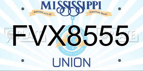 FVX8555 Mississippi License Plate