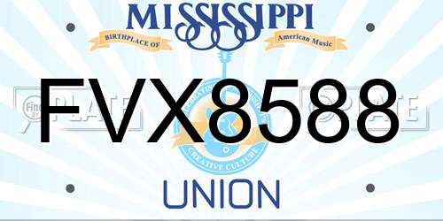 FVX8588 Mississippi License Plate