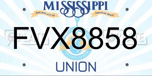 FVX8858 Mississippi License Plate